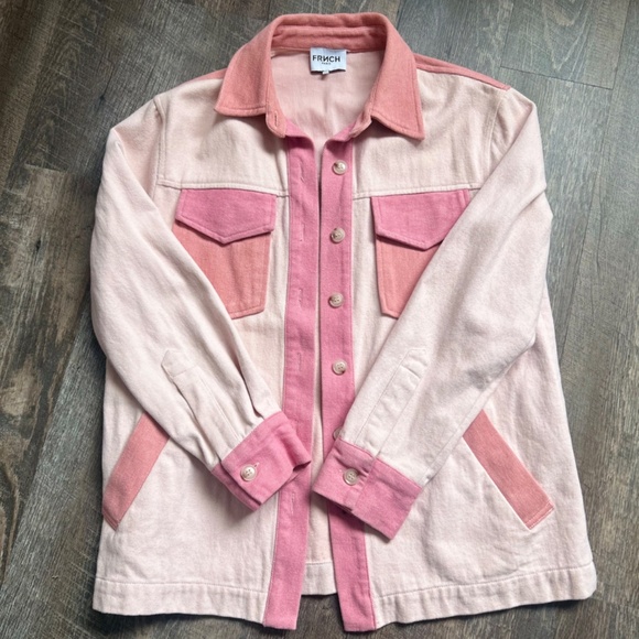FRNCH PARIS PINK COLOR BLOCK JACKET - Picture 2 of 5